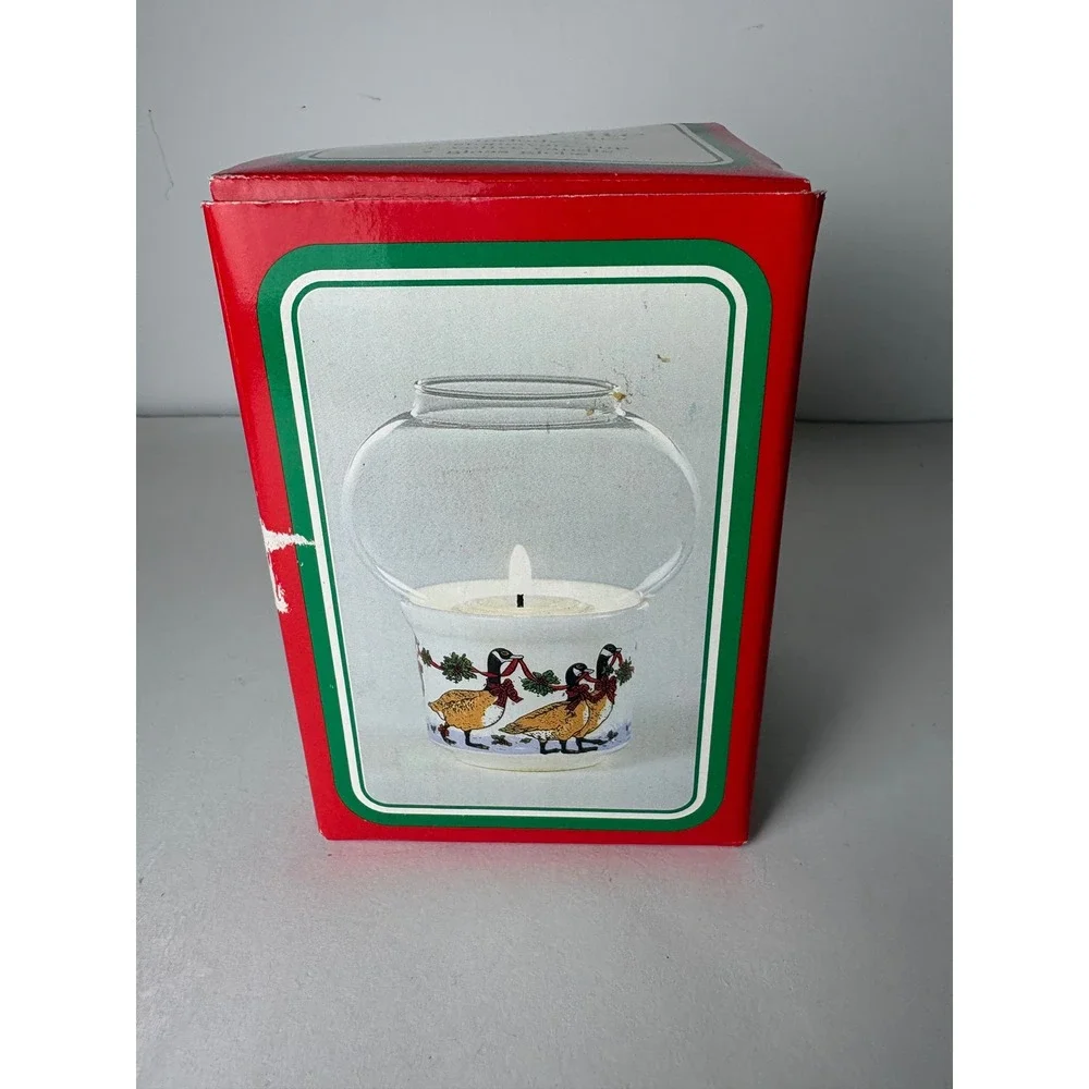 Potpourri Press Petite Love Lite Vintage Christmas Goose Candle Holder with Box